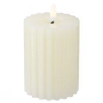 Article Bougies LED avec minuterie bougies à rainure en cire 7,5/10cm crème 2 pièces