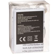 Article Guirlande lumineuse à piles pour intérieur, blanc chaud, 10 LED, 1 m de longueur, lot de 6
