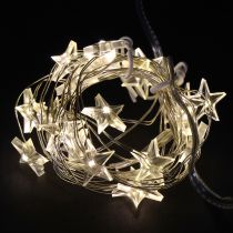 Article Guirlande lumineuse LED étoiles 20 micro LED blanc chaud minuterie 6 pièces