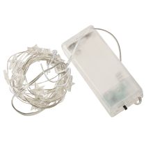 Article Guirlande lumineuse LED étoiles 20 micro LED blanc chaud minuterie 6 pièces