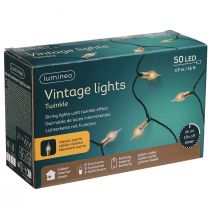 Article Guirlande lumineuse LED avec pile minuterie à l'intérieur 50 LED 490cm