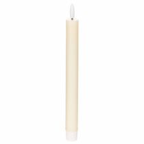Article Bougie LED conique blanche à lumière blanc chaud, 24 cm, avec minuterie, lot de 2