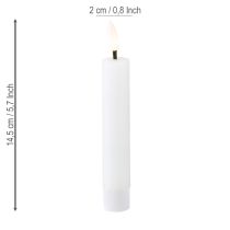 Article Bougie bâton LED bougie en cire blanche LED blanc chaud 14,5 cm 2 pièces