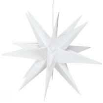 Article LED étoile 3D blanc minuterie pile extérieur Ø30cm H74cm