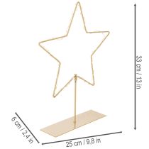 Article Étoile à 50 LED, décoration de table en métal, fonctionne sur piles, pour une utilisation intérieure, 33 cm