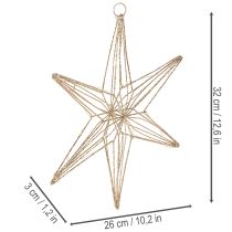 Article Étoile décorative à LED en fil de fer à suspendre, pour usage intérieur, 32 cm