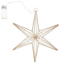 Article Étoile décorative à LED en fil de fer à suspendre, pour usage intérieur, 32 cm