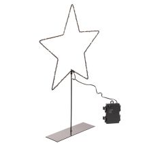 Article Étoile LED avec compartiment à piles sur support pour rebord de fenêtre et table, 46 cm