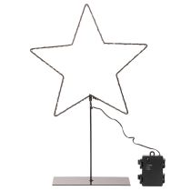 Article Étoile LED avec compartiment à piles sur support pour rebord de fenêtre et table, 46 cm