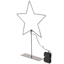 Article Étoile LED avec compartiment à piles sur support pour rebord de fenêtre et table, 46 cm