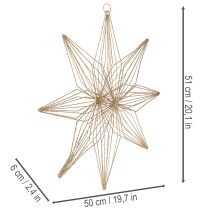 Article Étoile décorative LED en fil de fer à suspendre, pour usage intérieur, fonctionne sur piles, 51 cm