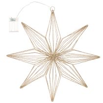 Article Étoile décorative LED en fil de fer à suspendre, pour usage intérieur, fonctionne sur piles, 51 cm
