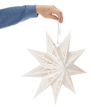 Article Décoration LED étoile de Noël à suspendre, blanc chaud, intérieur, 38 cm