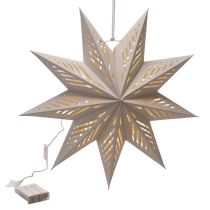 Article Décoration LED étoile de Noël à suspendre, blanc chaud, intérieur, 38 cm