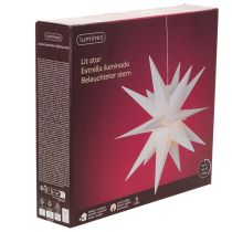 Article Étoile décorative à LED, blanc chaud, pour extérieur, avec minuterie, 40 cm