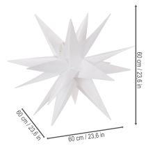 Article Étoile de Noël LED blanc chaud avec minuterie extérieure 60 cm