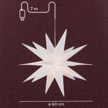 Article Étoile de Noël LED blanc chaud avec minuterie extérieure 60 cm