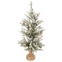 Article Sapin de Noël artificiel enneigé dans un sac en jute, 40 LED, pour usage intérieur, 85 cm