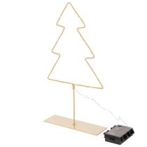 Article Silhouette de sapin de Noël avec 60 LED blanc chaud pour décoration de table intérieure, 37 cm