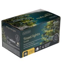 Article Guirlande lumineuse de Noël en clinquant avec 60 LED et minuterie, pour extérieur, 3 m