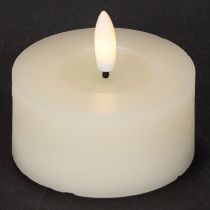 Article Bougie chauffe-plat LED, blanc chaud, effet scintillant et minuterie, cire véritable, fonctionne sur piles, 7 cm, lot de 2