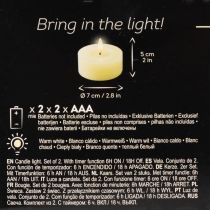 Article Bougie chauffe-plat LED, blanc chaud, effet scintillant et minuterie, cire véritable, fonctionne sur piles, 7 cm, lot de 2