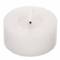 Article Bougie chauffe-plat LED XL blanche en cire véritable avec minuterie, blanc chaud, 6 cm, lot de 2