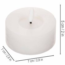 Article Bougie chauffe-plat LED XL blanche en cire véritable avec minuterie, blanc chaud, 6 cm, lot de 2