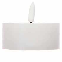 Article Bougie chauffe-plat LED XL blanche en cire véritable avec minuterie, blanc chaud, 6 cm, lot de 2