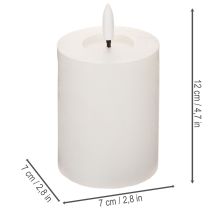 Article Bougie pilier LED, effet vacillant, avec minuterie, Ø7cm, 12cm