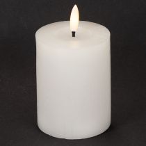 Article Bougie pilier LED, effet vacillant, avec minuterie, Ø7cm, 12cm