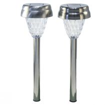 Article Lampes de jardin LED solaires avec minuterie blanc chaud H35cm 4 pcs