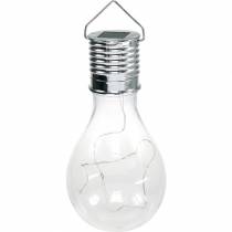 Article Décoration de Jardin Ampoule LED Solaire Transparente Blanc Chaud H15cm