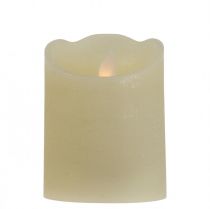 Bougie LED bougie pilier cire blanc chaud Ø7.5cm H10cm