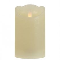 Bougie LED bougie pilier cire blanc chaud Ø7.5cm H12.5cm