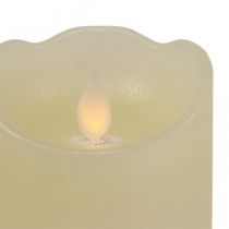 Article Bougie LED bougie pilier cire blanc chaud Ø7.5cm H12.5cm