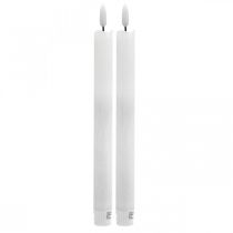 Bougie LED cire bougie de table blanc chaud pour batterie Ø2cm 24cm 2pcs