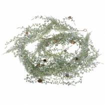 Guirlande de mélèze verte / glacée avec cônes 180cm