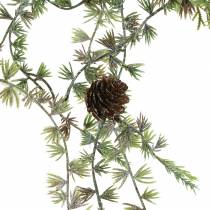 Guirlande de mélèze verte / glacée avec cônes 180cm