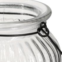 Article Lanterne en verre pour poignée suspendue H18cm 2pcs