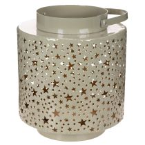 Article Lanterne à motif d'étoiles, en métal vert, 31 cm
