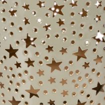 Article Lanterne à motif d'étoiles, en métal vert, 31 cm