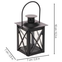 Article Lanterne noire avec anse pour bougie chauffe-plat, 16 cm, lot de 2