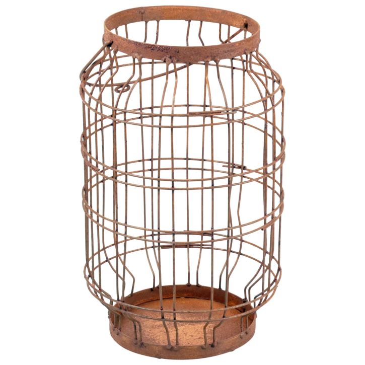 Article Lanterne de jardin manche métal patiné vintage Ø19,5cm