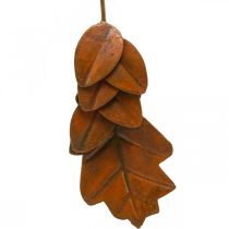 Décoration automne feuilles métal aspect rouille L20cm 4pcs