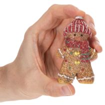 Article Figurine décorative artificielle de bonhomme en pain d'épice, 8 cm, 3 pièces