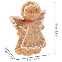 Article Figurine décorative artificielle de bonhomme en pain d'épice, 8 cm, 3 pièces