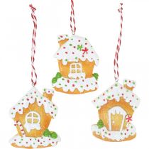 Article Crispy house Décorations pour sapin de Noël maison en pain d&#39;épices H9cm 3 pcs