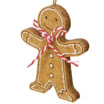 Article Bonhomme en pain d&#39;épices décoratif à suspendre en bois, assortiment de 8 cm, 12 pièces