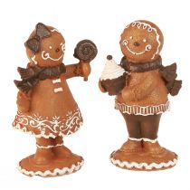 Article Bonhomme en Pain d&#39;Épices Femme en Pain d&#39;Épices Noël Marron H11cm 2pcs